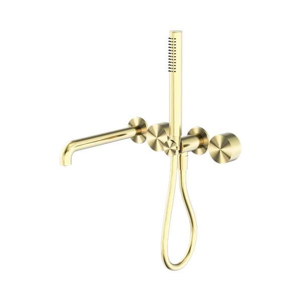Nero Kara Progressive Shower System Separate Plate With Spout 250mm Brushed Gold - NR271903b250BG