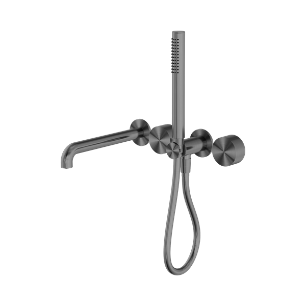 Nero Kara Progressive Shower System Separate Plate With Spout 250mm Gun Metal - NR271903b250GM