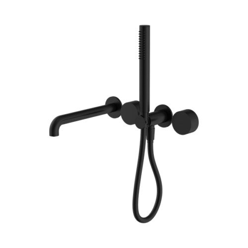 Nero Kara Progressive Shower System Separate Plate With Spout 250mm Matte Black - NR271903b250MB