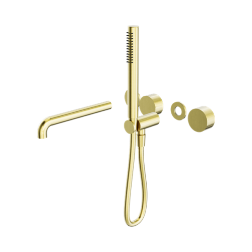 Nero Kara Progressive Shower System Separate Plate With Spout 250mm Trim Kits Only Brushed Gold - NR271903b250tBG