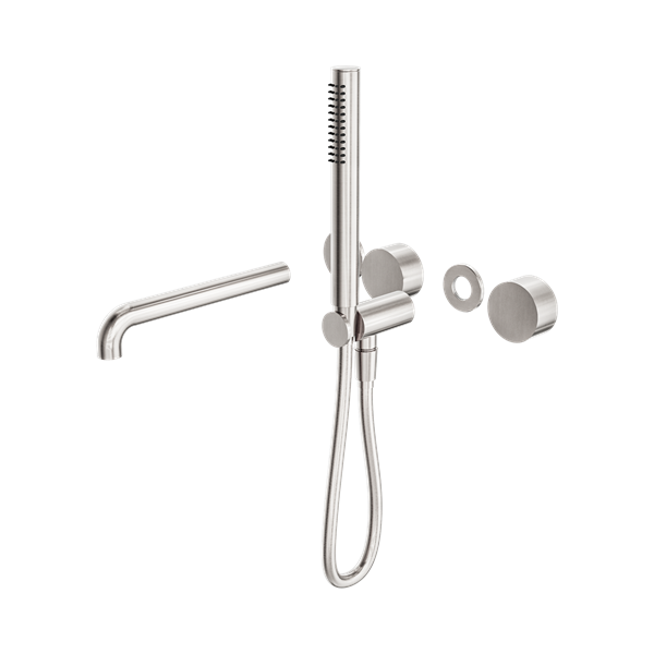 Nero Kara Progressive Shower System Separate Plate With Spout 250mm Trim Kits Only Brushed Nickel - NR271903b250tBN