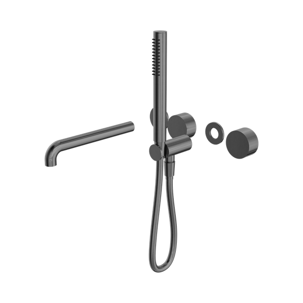 Nero Kara Progressive Shower System Separate Plate With Spout 250mm Trim Kits Only Gun Metal - NR271903b250tGM