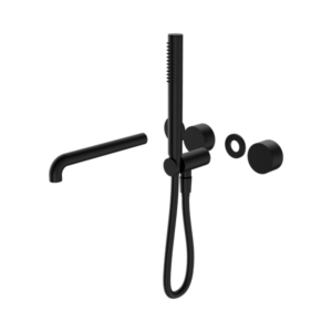 Nero Kara Progressive Shower System Separate Plate With Spout 250mm Trim Kits Only Matte Black - NR271903b250tMB