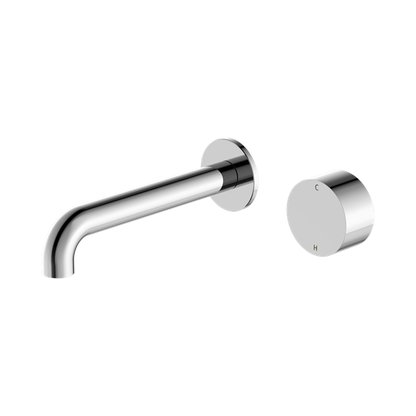 Nero Kara Progressive Wall Basin/Bath Set 185mm Chrome - NR271907a185CH