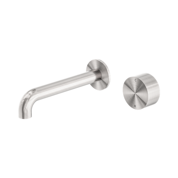 Nero Kara Progressive Wall Basin/Bath Set 230mm Brushed Nickel - NR271907a230BN