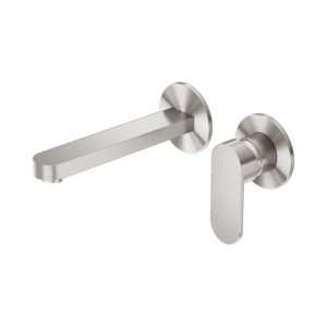 Nero Ecco Wall Basin/Bath Mixer Separate Back Plate Brushed Nickel - NR301310bBN
