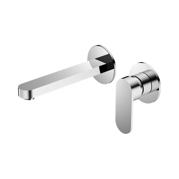 Nero Ecco Wall Basin/Bath Mixer Separate Back Plate Chrome - NR301310bCH