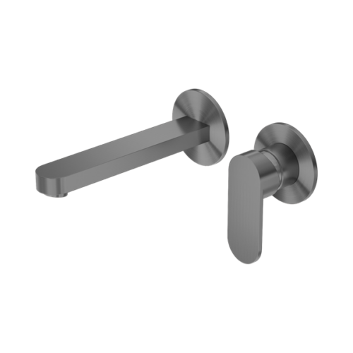 Nero Ecco Wall Basin/Bath Mixer Separate Back Plate Gun Metal - NR301310bGM