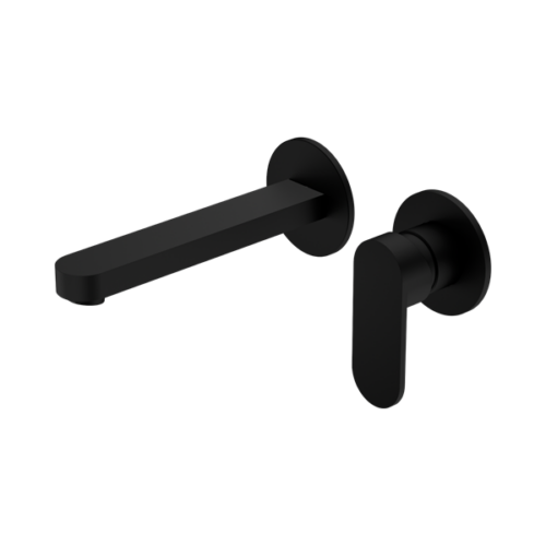 Nero Ecco Wall Basin/Bath Mixer Separate Back Plate Matte Black - NR301310bMB