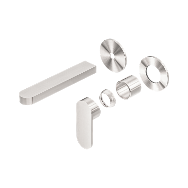 Nero Ecco Wall Basin/Bath Mixer Separate Back Plate Trim Kits Only Brushed Nickel - NR301310bTBN