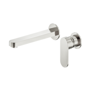 Nero Ecco Wall Basin/Bath Mixer Separate Back Plate 60mm Brushed Nickel - NR301310cBN