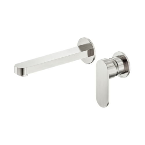 Nero Ecco Wall Basin/Bath Mixer Separate Back Plate 60mm Brushed Nickel - NR301310cBN