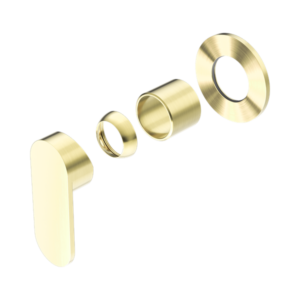 Nero Ecco Shower Mixer 80mm Round Plate Trim Kits Only Brushed Gold - NR301311DTBG