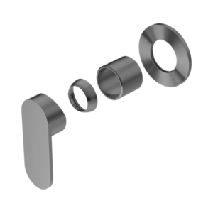 Nero Ecco Shower Mixer 80mm Round Plate Trim Kits Only Gun Metal - NR301311DTGM