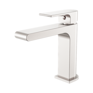Nero Bianca Basin Mixer Straight Spout Brushed Nickel - NR321502BN
