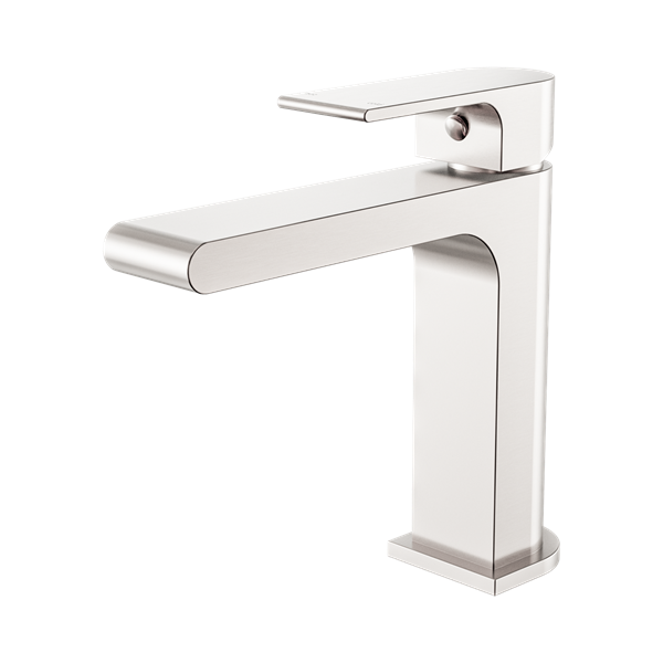 Nero Bianca Basin Mixer Straight Spout Brushed Nickel - NR321502BN