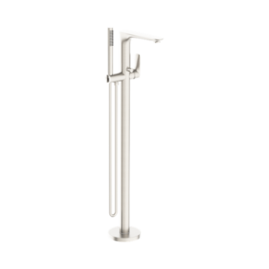 Nero Bianca Freestanding Bath Mixer With Hand Shower Brushed Nickel - NR321503aBN