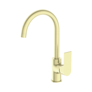 Nero Bianca Kitchen Mixer Gooseneck Spout Brushed Gold - NR321506BG