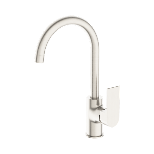 Nero Bianca Kitchen Mixer Gooseneck Spout Brushed Nickel - NR321506BN