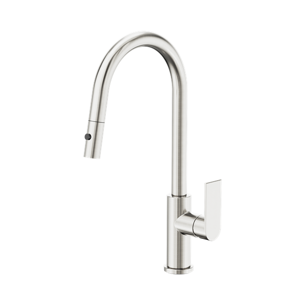 Nero Bianca Pull Out Sink Mixer With Vegie Spray Function Brushed Nickel - NR321508BN