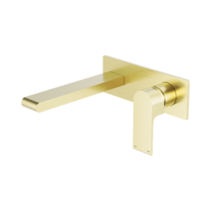 Nero Bianca Wall Basin/Bath Mixer 187mm Brushed Gold - NR321510ABG