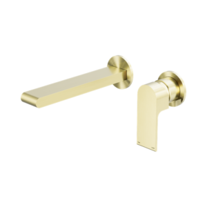 Nero Bianca Wall Basin/Bath Mixer Separate Back Plate 187mm Brushed Gold - NR321510EBG