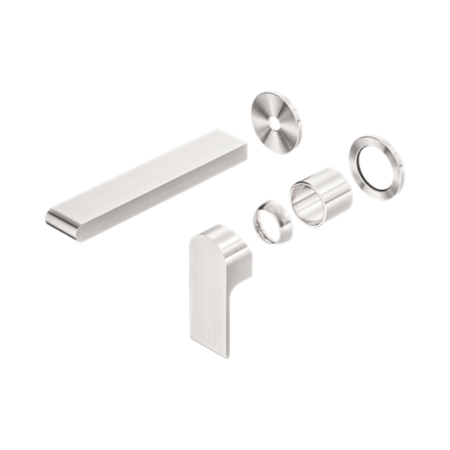 Nero Bianca Wall Basin/Bath Mixer Separate Back Plate 187mm Trim Kits Only Brushed Nickel - NR321510ETBN