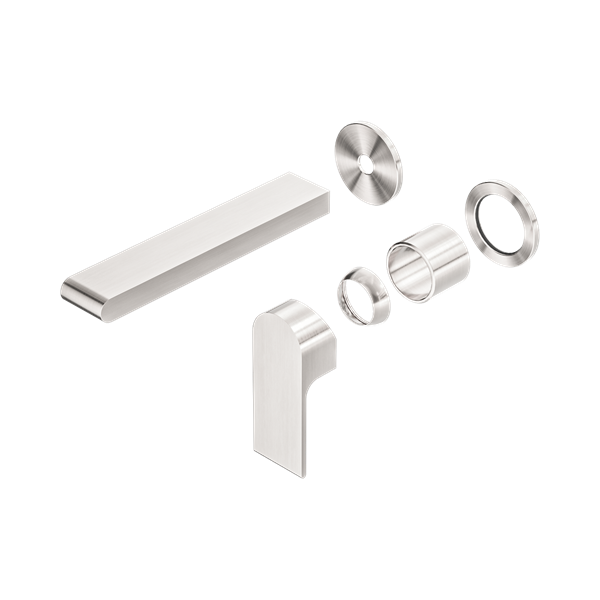 Nero Bianca Wall Basin/Bath Mixer Separate Back Plate 187mm Trim Kits Only Brushed Nickel - NR321510ETBN
