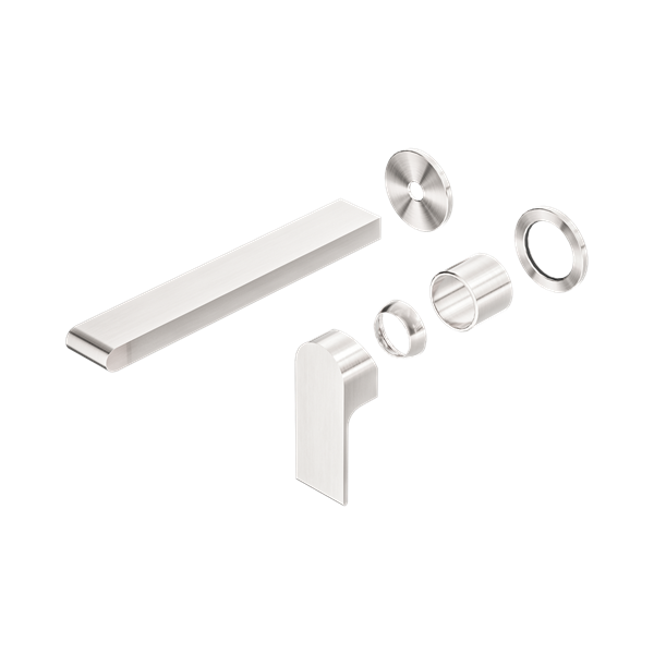 Nero Bianca Wall Basin/Bath Mixer Separate Back Plate 230mm Trim Kits Only Brushed Nickel - NR321510FTBN