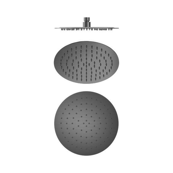 Nero 250mm Round Stainless Steel Shower Head 4 Star Rating Gun Metal - NR507036GM