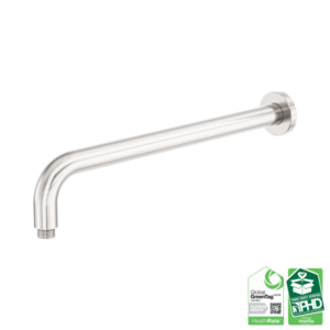 Nero Zen SS316L Round Shower Arm 400mm Length Brushed Nickel - NR509BN