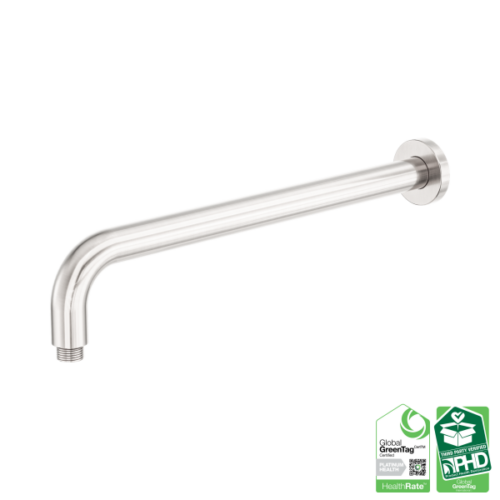NR509BN-Zen-SS316L-Round-Shower-Arm-400mm-Length-Brushed-Nickel-Thumb.png Nero Zen SS316L Round Shower Arm 400mm Length Brushed Nickel - NR509BN