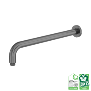 Nero Zen SS316L Round Shower Arm 400mm Length Graphite - NR509GR