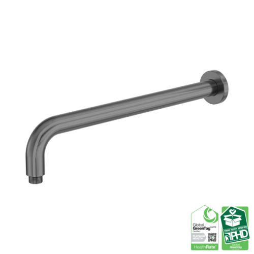 NR509GR-Zen-SS316L-Round-Shower-Arm-400mm-Length-Graphite-Thumb.png Nero Zen SS316L Round Shower Arm 400mm Length Graphite - NR509GR