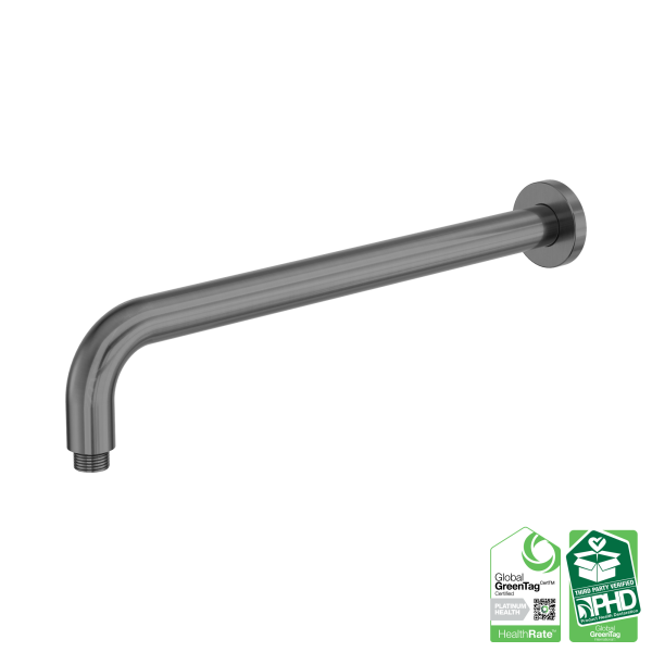 Nero Zen SS316L Round Shower Arm 400mm Length Graphite - NR509GR