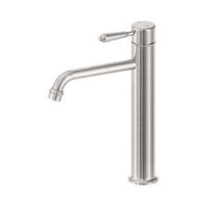 Nero York Straight Tall Basin Mixer With Metal Lever Brushed Nickel - NR692101a02BN