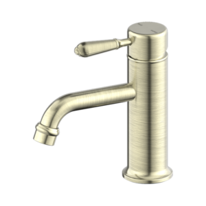Nero York Straight Basin Mixer With Metal Lever Aged Brass - NR692101b02AB