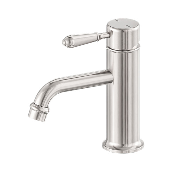 Nero York Straight Basin Mixer With Metal Lever Brushed Nickel - NR692101b02BN