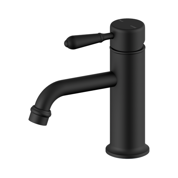 Nero York Straight Basin Mixer With Metal Lever Matte Black - NR692101b02MB