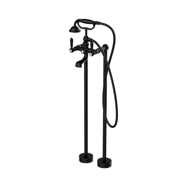 Nero York Freestanding Bath Set With Metal Hand Shower Matte Black - NR692103a02MB