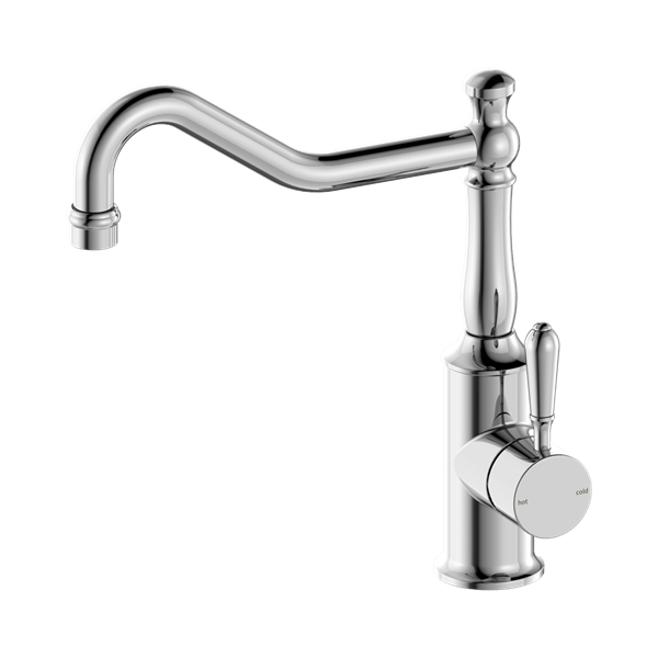Nero York Kitchen Mixer Hook Spout With Metal Lever Chrome - NR69210702CH