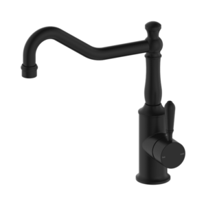 Nero York Kitchen Mixer Hook Spout With Metal Lever Matte Black - NR69210702MB