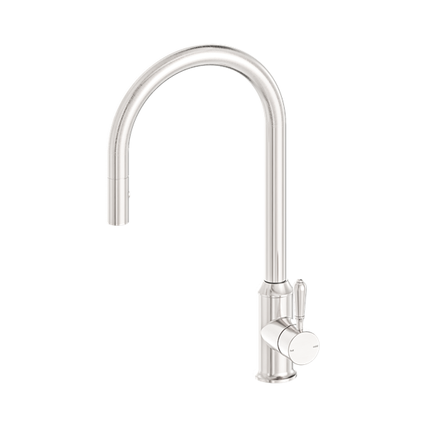 Nero York Pull Out Sink Mixer With Vegie Spray Function With Metal Lever Brushed Nickel - NR69210802BN