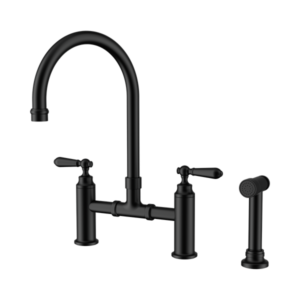 Nero York Bridge Kitchen Set With Hand Spray Matte Black - NR692108aMB