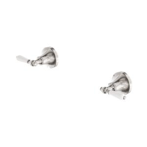 Nero York Wall Top Assemblies With White Porcelain Lever Brushed Nickel - NR692109b01BN