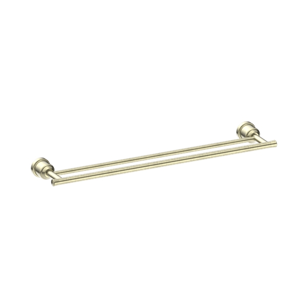 Nero York Double Towel Rail 600mm Aged Brass - NR6924dAB