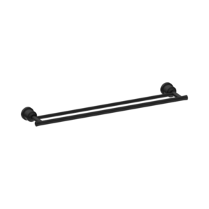 Nero York Double Towel Rail 600mm Matte Black - NR6924dMB