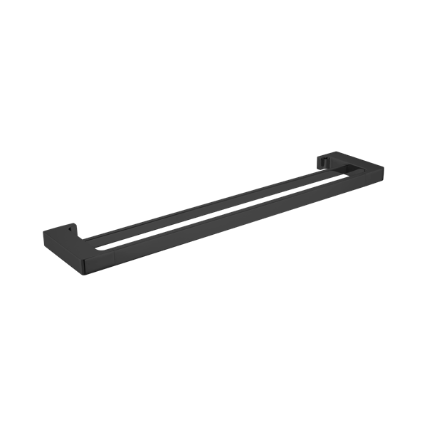 Nero Pearl Double Towel Rail 600mm Matte Black - NR8024dMB