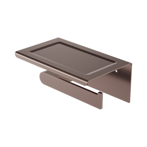 Nero Bianca Toilet Roll Holder With Phone Holder Brushed Bronze - NR9086aBZ