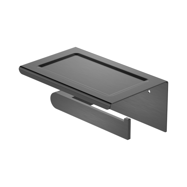 Nero Bianca Toilet Roll Holder With Phone Holder Gun Metal - NR9086aGM